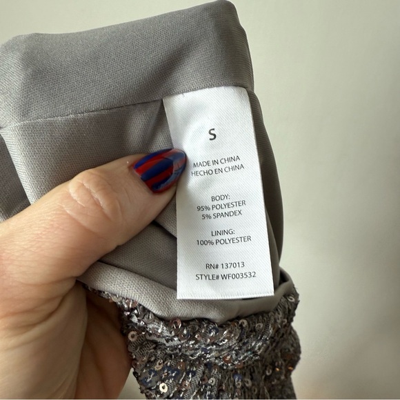 Wildfox Armidale Silver Sequin Side Slit Midi Skirt S NWT - Picture 9 of 9